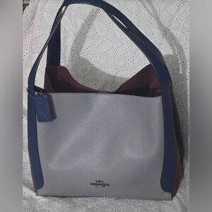Coach 76088 Hadley Hobo In Colorblock (Baby Blue/Blue/Red) - EUC